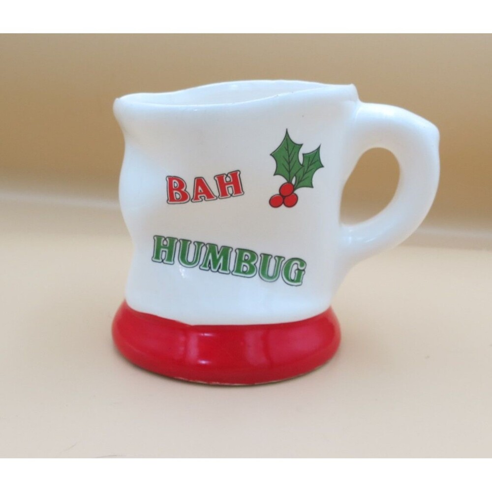 Unbranded VTG  "Bah Humburg" Christmas Novelty Faux Melting Cup Taiwan